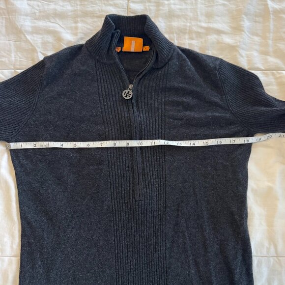 TORY BURCH 1/2 Zip Wool Cashmere Sweater with Gold Hardware - Picture 5 of 9